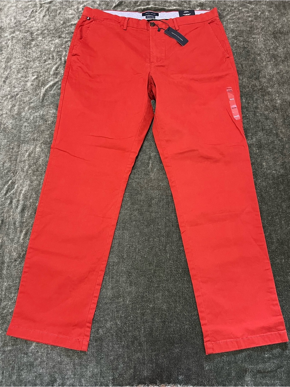 Tommy Hilfiger Red Regular Fit Stretch Chino Pants